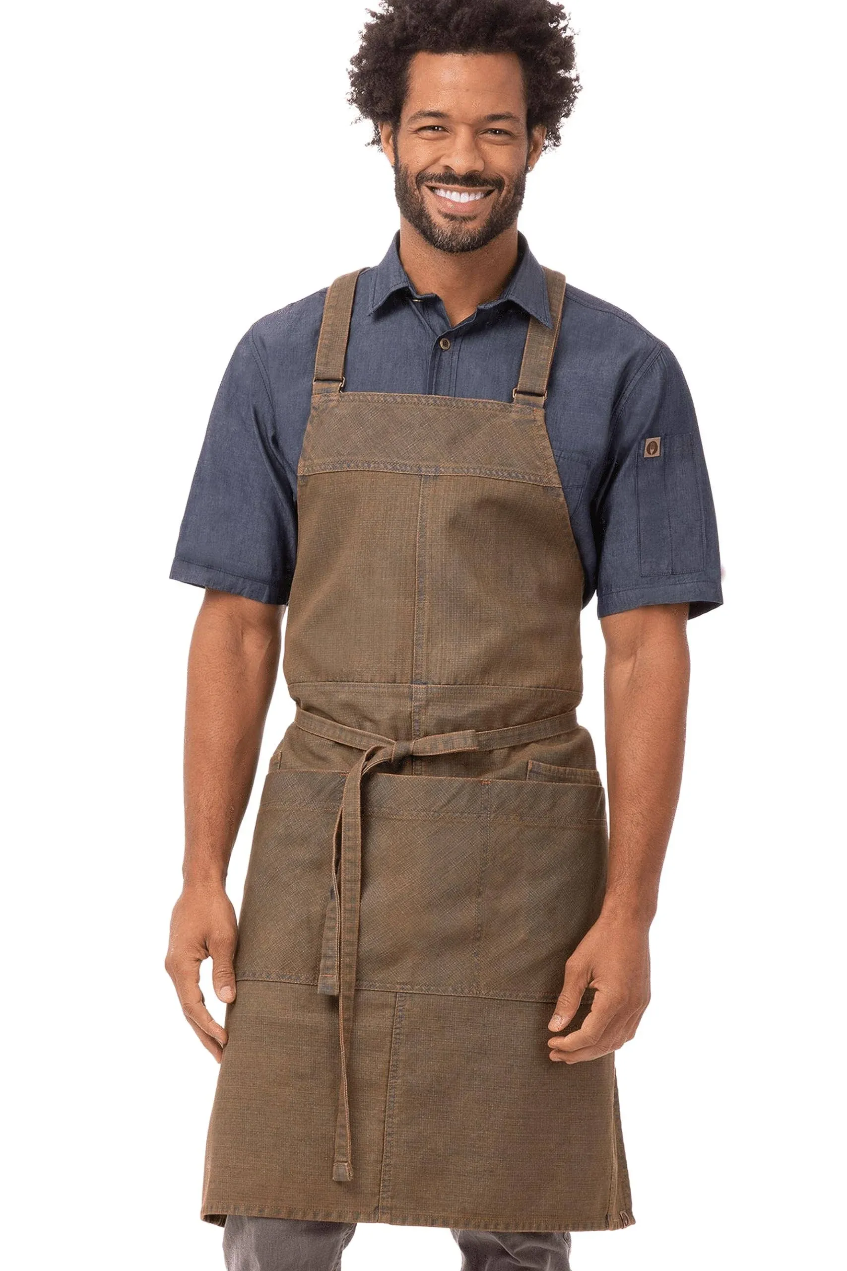 Chef Works Unisex Uptown Cross-Back Bib Apron