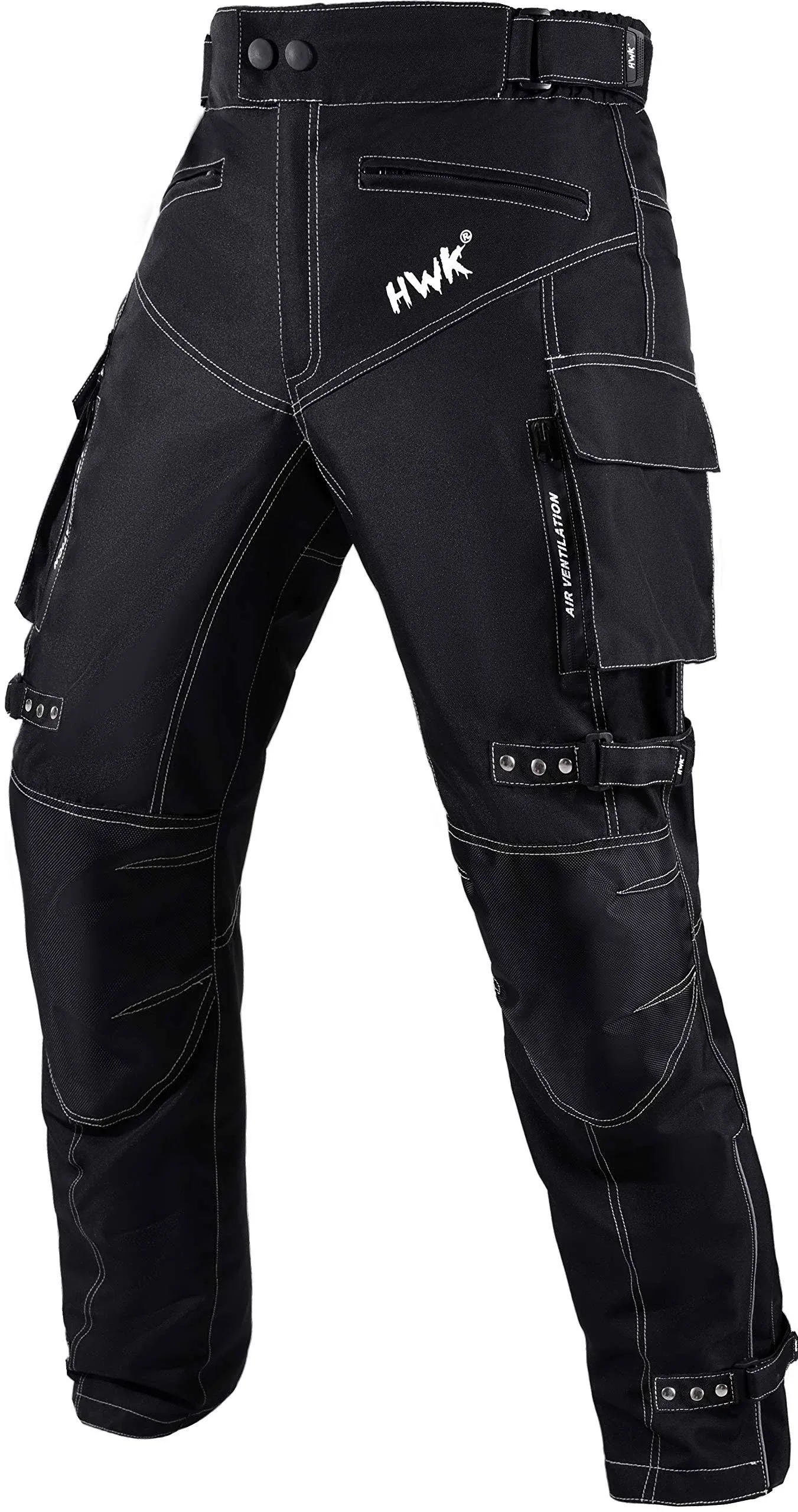 Dirt Bike Motocross Motorcycle pants for men hi Vis armor riding racing dual sports overpants atv mx bmx (BLACK, WAIST 30"-32" INSEAM 30")