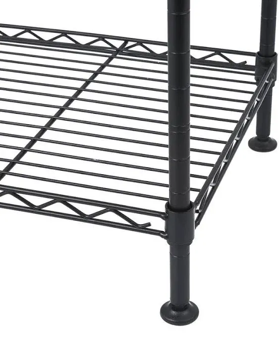 4 Tier Wire Shelving Unit, Height Adjustable Wire Shelves with 264 LBS Capacity, Metal Storage Rack Organizer for Laundry, Kitchen, Bathroom, Pantry, Closet (9.8"D x 13.7"W x 31.5"H, Silver)