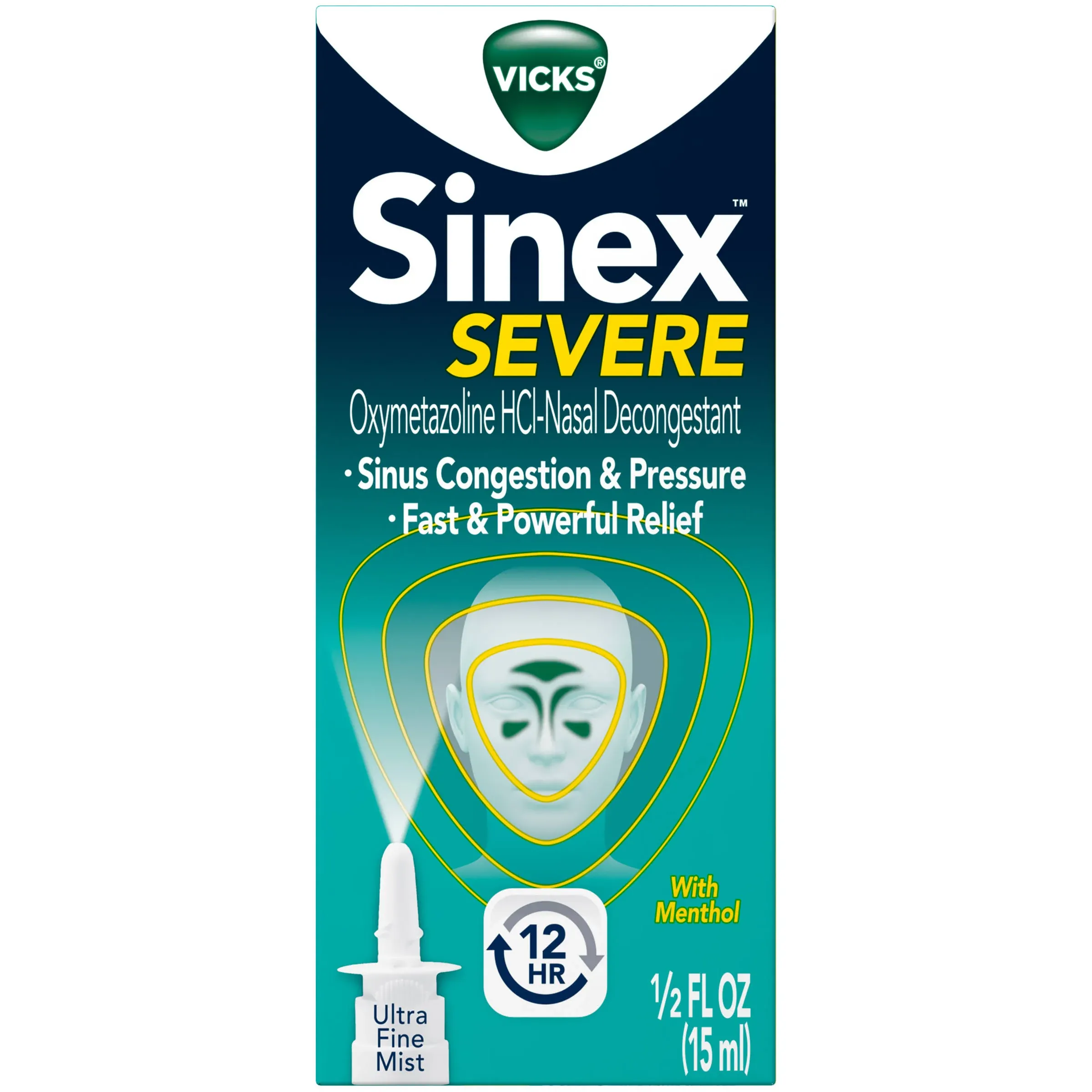 Vicks Sinex Severe Nasal Decongestant Ultra Fine Mist 0.5 fl oz