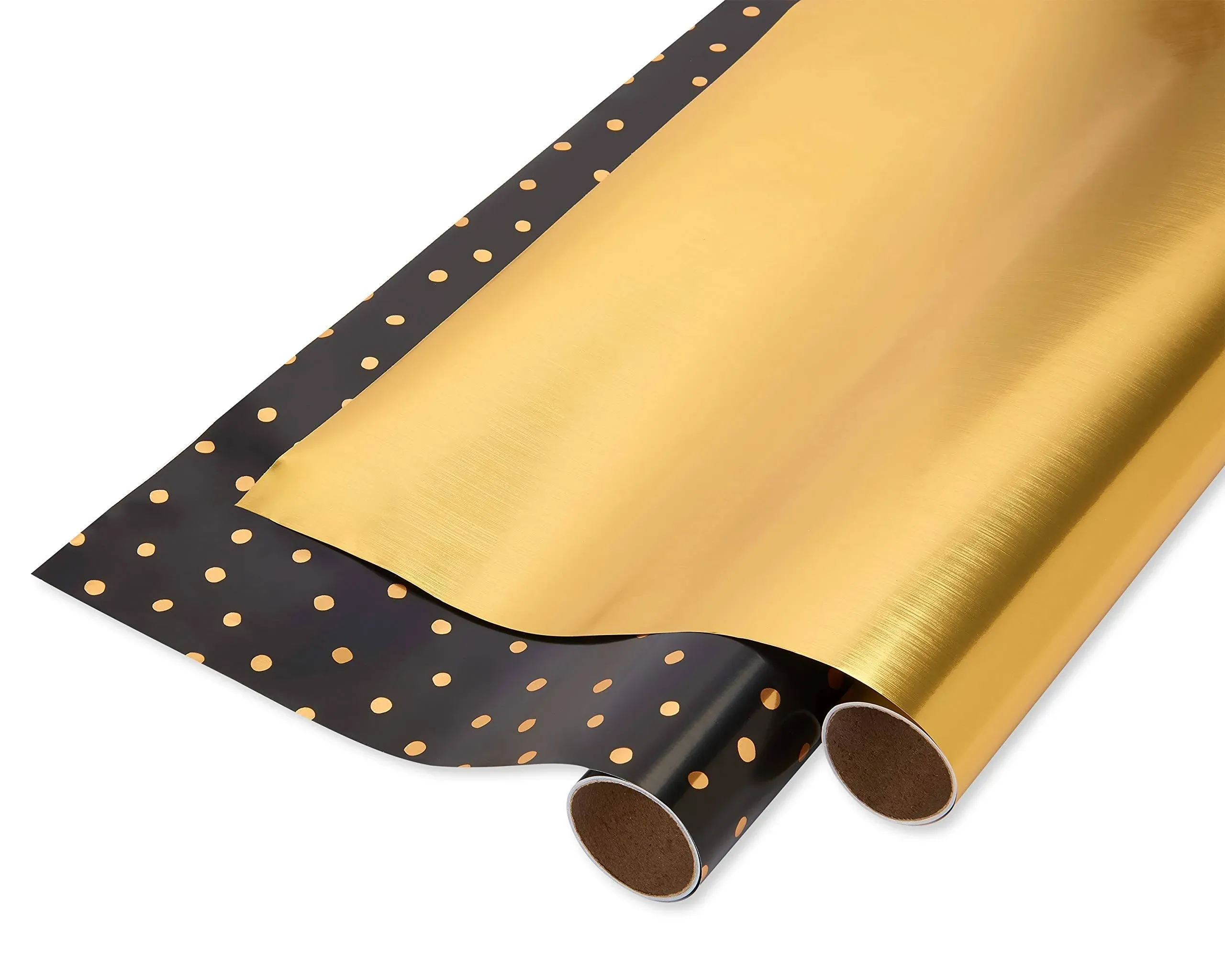 Wrapping Paper Bundle Gold Dot and Solid Gold for Christmas Hanukkah Kwanzaa ...