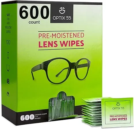 Eyeglass Cleaner Lens Wipes- 200 Pre-Moistened Individual Wrapped Eye Glasses Cleaning Wipes | Glasses Cleaner Safely Cleans Glasses Sunglasses