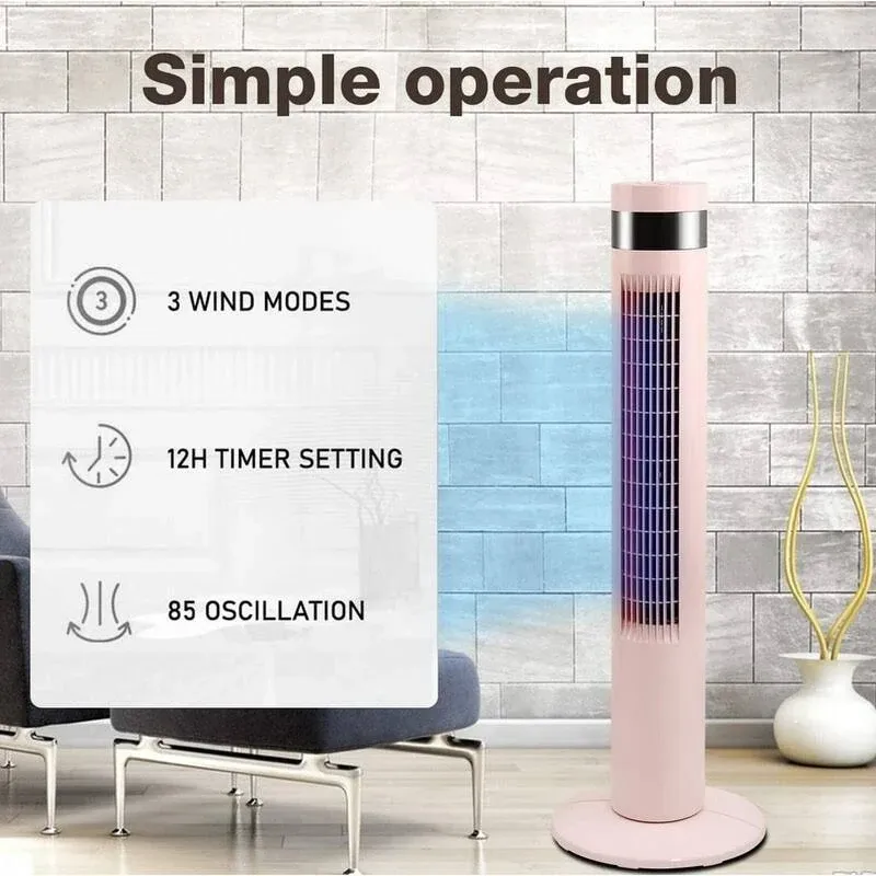 Tower Fan with Remote Control, Standing Fan for Office - Black