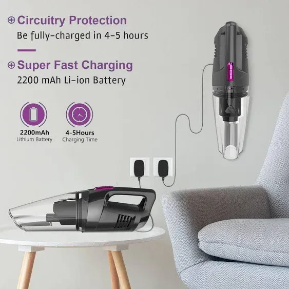 Handheld Vacuum Cordless 8500pa Strong Suction Led Light Lightweight