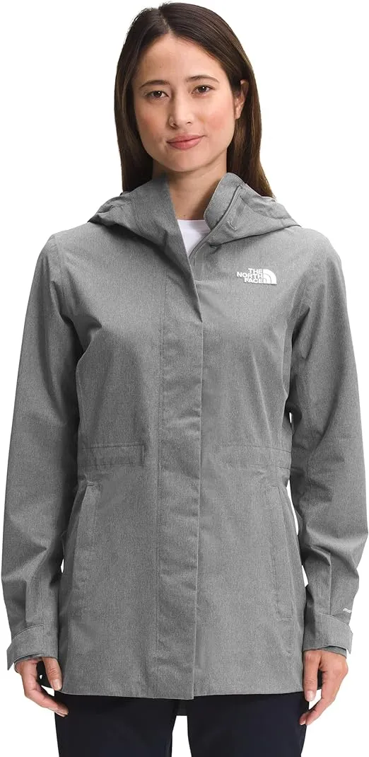 NWT Womens The North Face City Breeze Rain Parka Waterproof Hooded Jacket - Grey