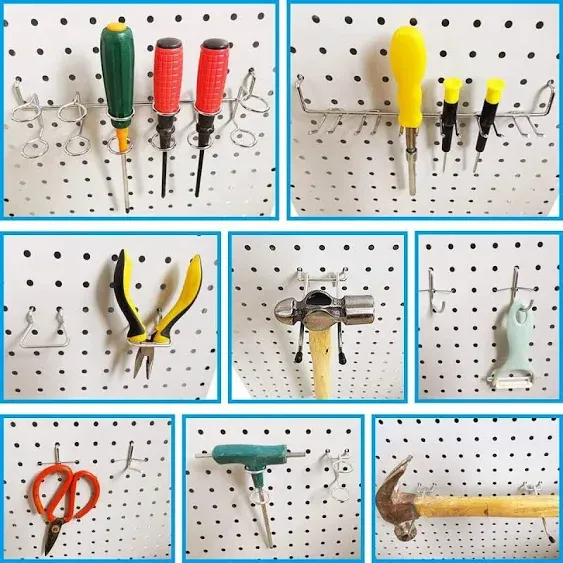 Pegboard Hooks Assortment With Pegboard Bins Peg Locks For Organizing