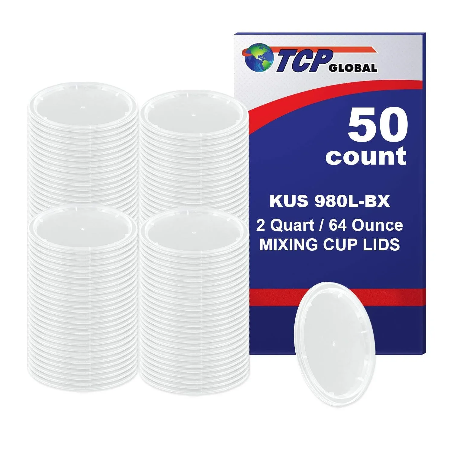 Box of 50 Lids - Half Gallon Size - Exclusivly Fit Custom Shop /TCP Global 64 Ounce Paint Mix Cups by TCPGLOBAL