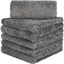 CARCAREZ Microfiber Towels for Cars, Car Drying Wash Detailing Towel with Plush Edgeless Microfiber Cloth (Grey)