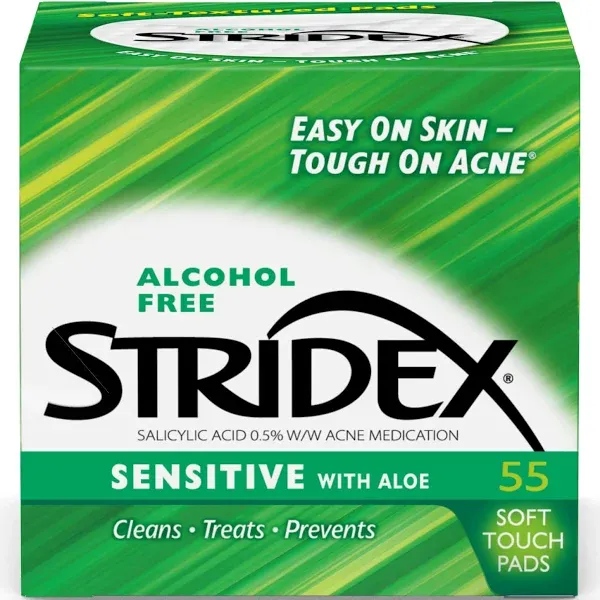 Stri-Dex Stri-Dex Daily Care Sensitive Acne Medication Pads Sensitive Skin, Sensitive Skin 55 each (Pack of 3)