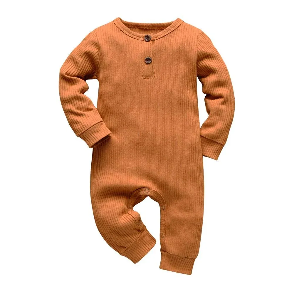 Eghunooy Baby Boy Girl Solid Color One Piece Romper Jumpsuit Outfits Clothes