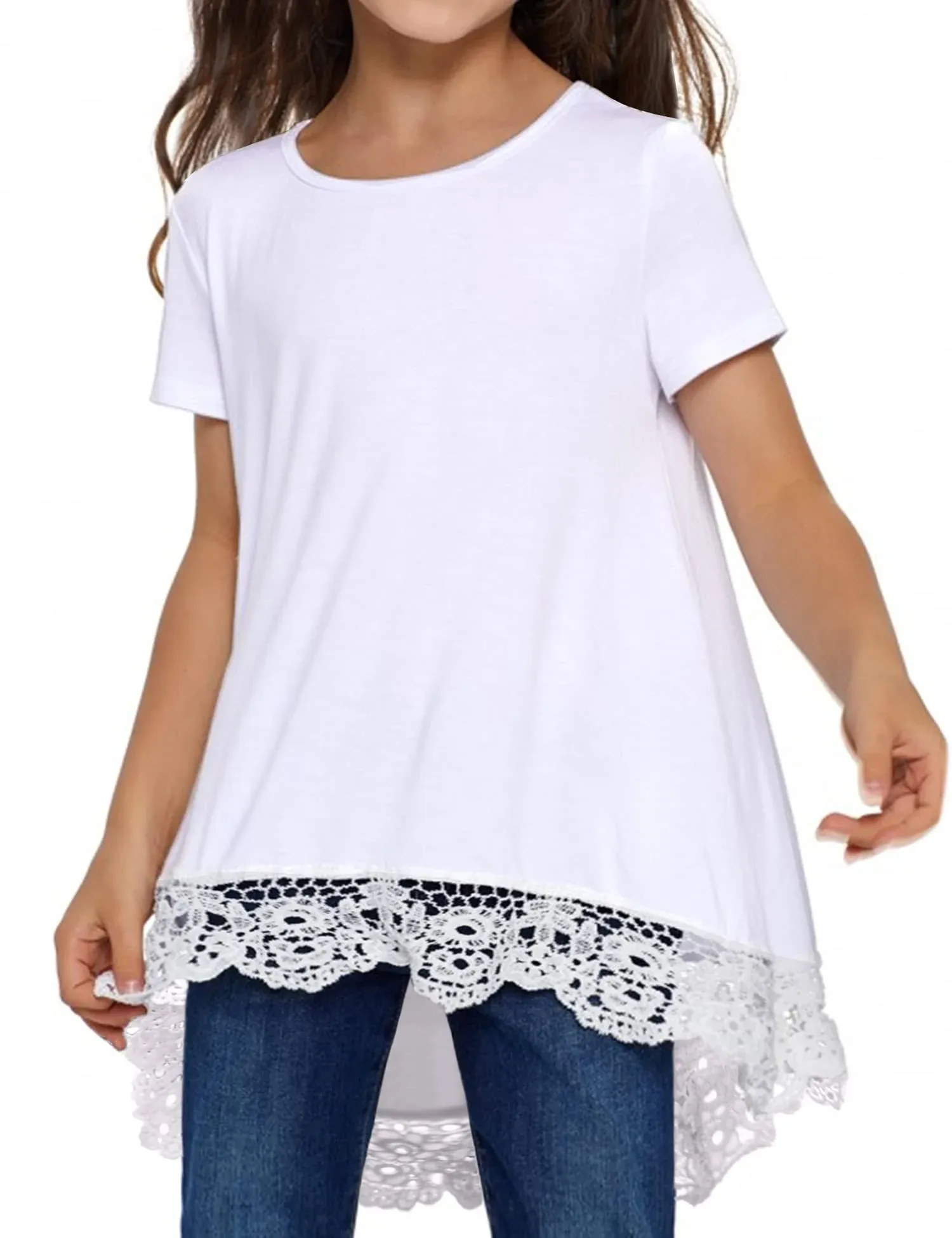 Arshiner Girls Casual Tunic Tops Short/Long Sleeve Loose Soft Blouse T-Shirt for