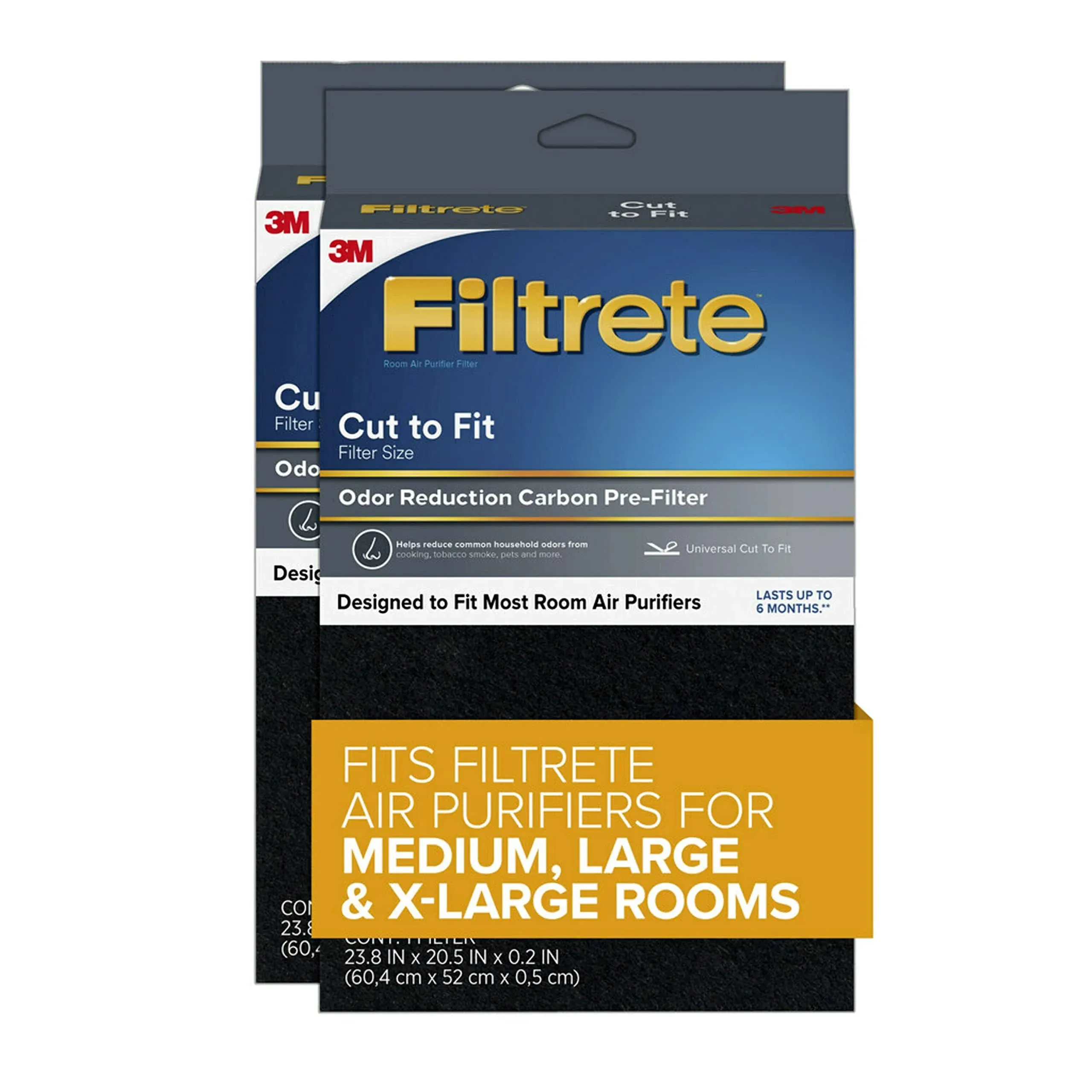 Filtrete Odor Defense Carbon Prefilter Room Air Purifier Filter 2-Pack