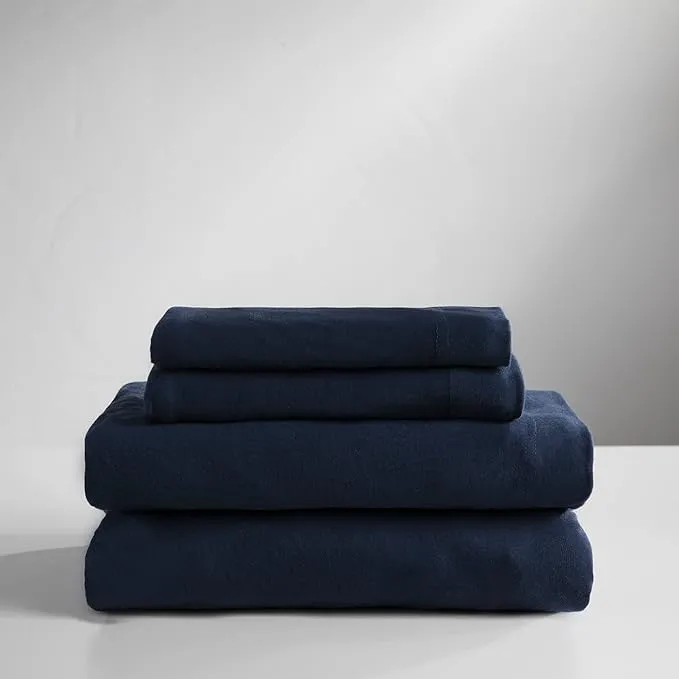 Super Soft 100% Cotton Jersey Sheet Sets Cal King, Navy