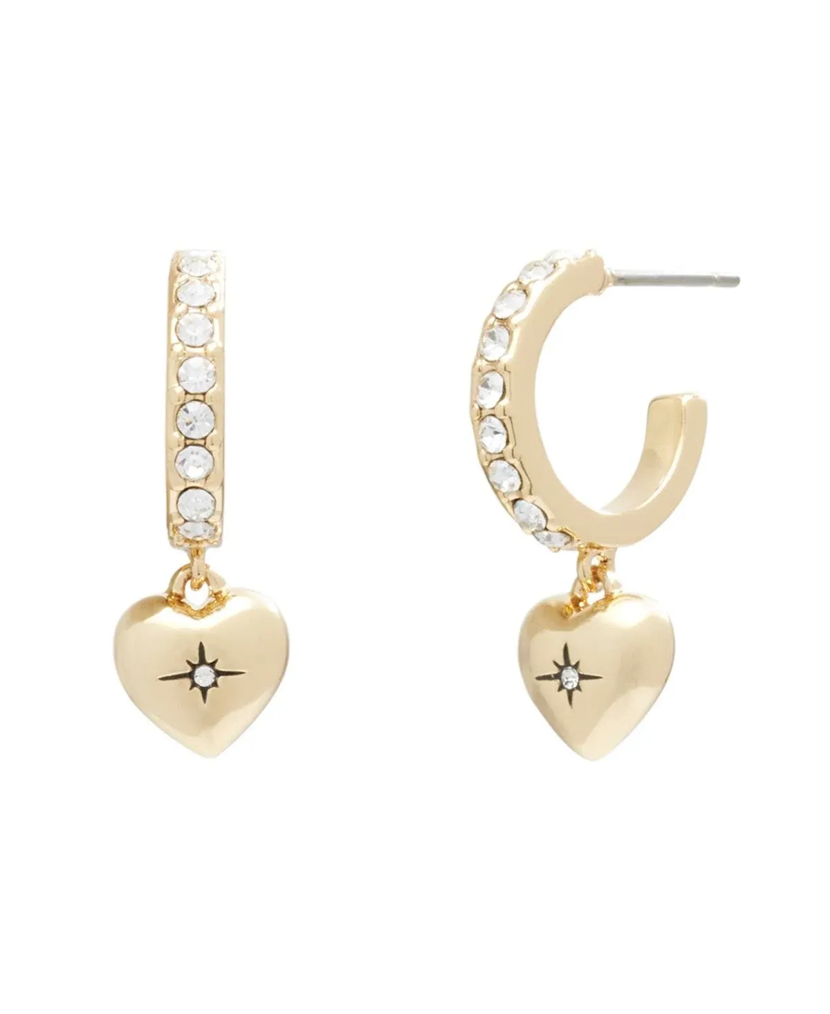 Coach Iconic Heart Huggie Hoop Earrings - Gold