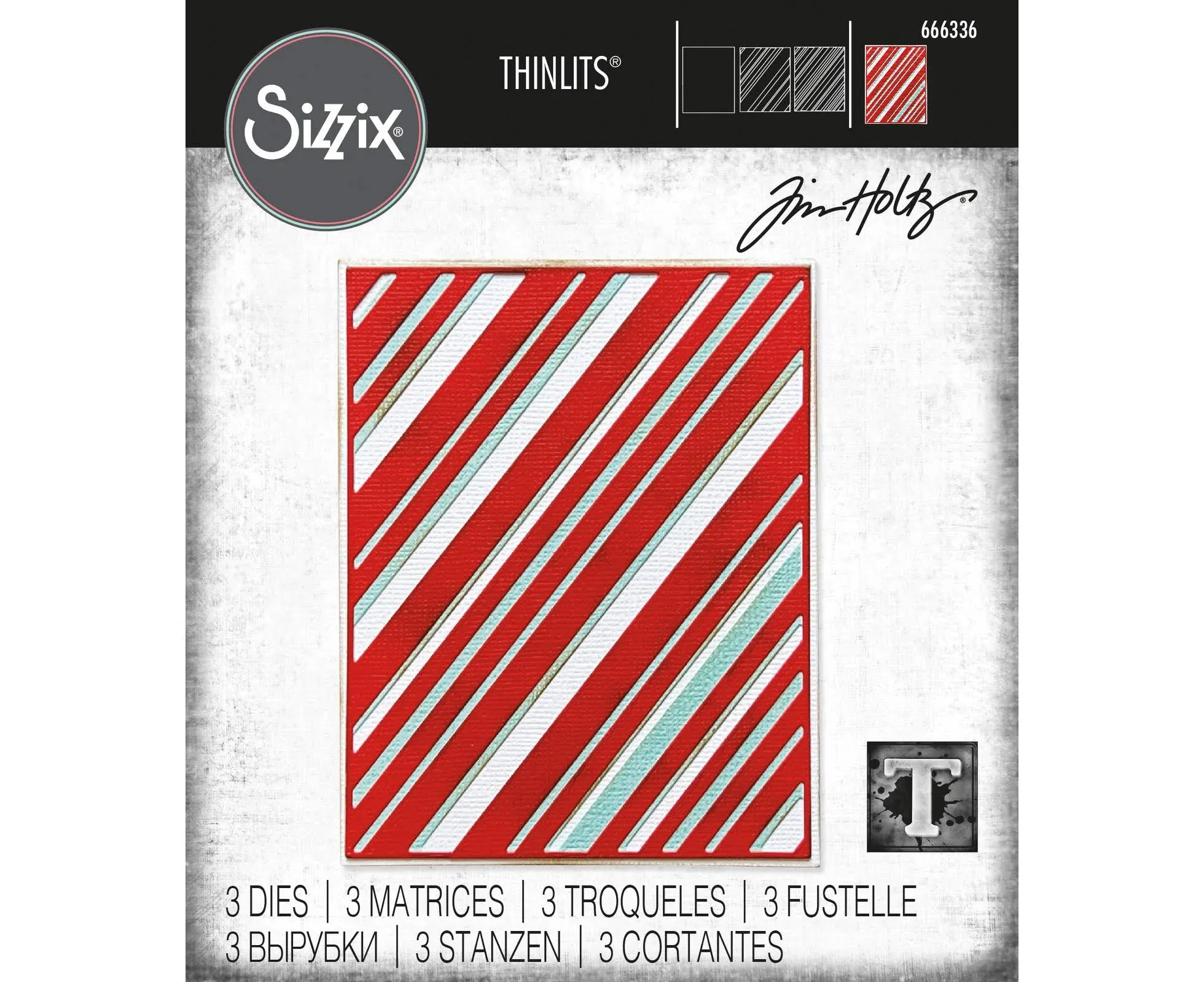 Tim Holtz 3ct Sizzix Thinlits Layered Stripes Dies