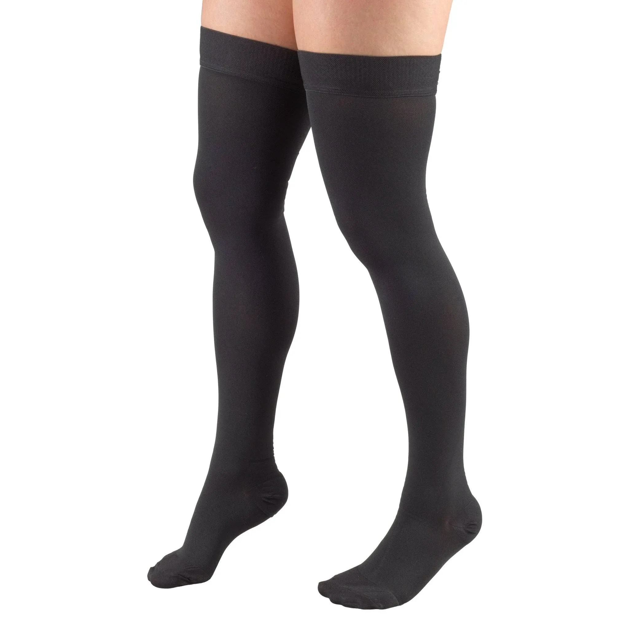 TRUFORM Classic Medical CLOSED TOE Thigh Highs Silicone Dot Top 20-30 mmHg