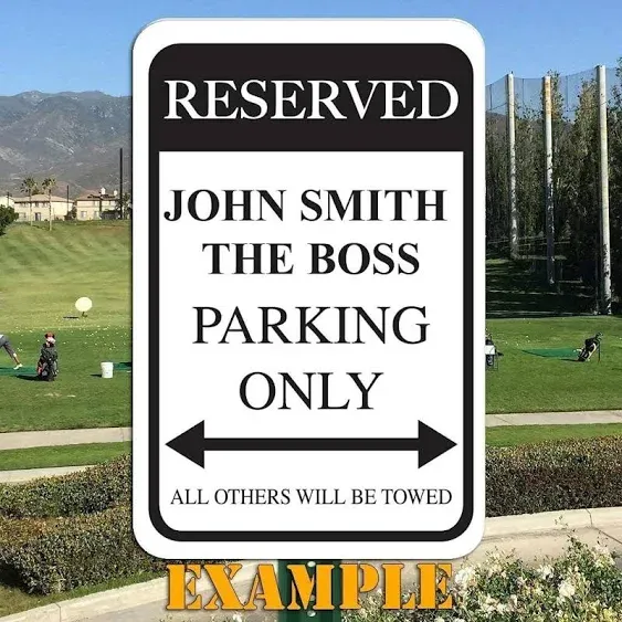 Custom Reserved Parking Aluminum Sign, 12x18 Inches, Made in USA, Fade Reistant  | eBay