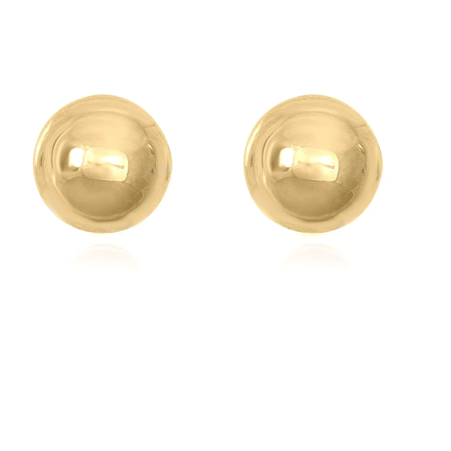 14K Yellow Gold Polished Round Ball Stud Earrings 5mm Gold Ball Earrings for Women