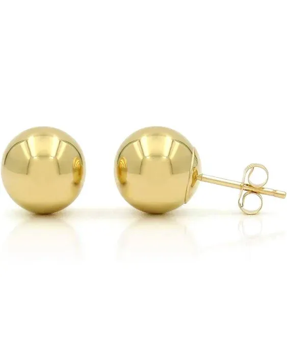 14K Gold Polished Round Ball Stud Earrings (5mm)