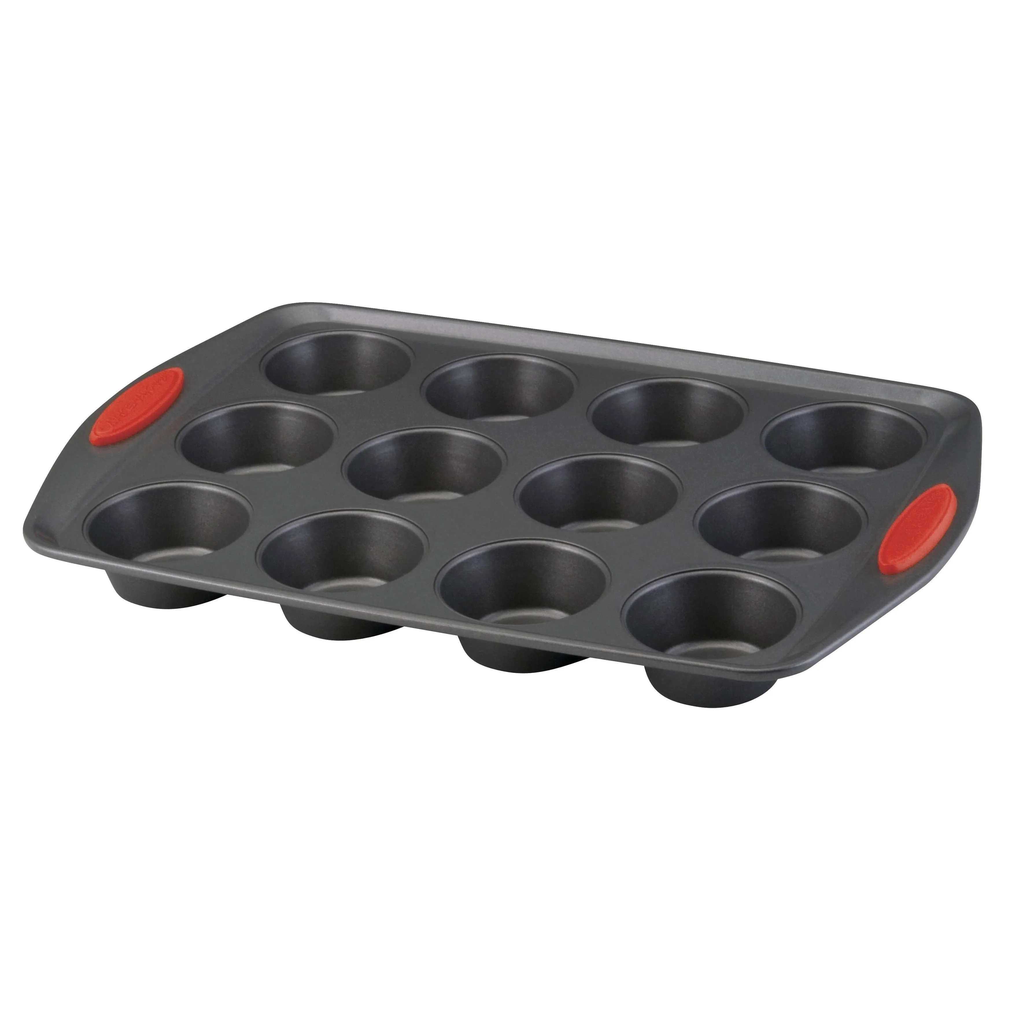 Rachael Ray Yum-o! 12-Cup Muffin Pan, Red Handles