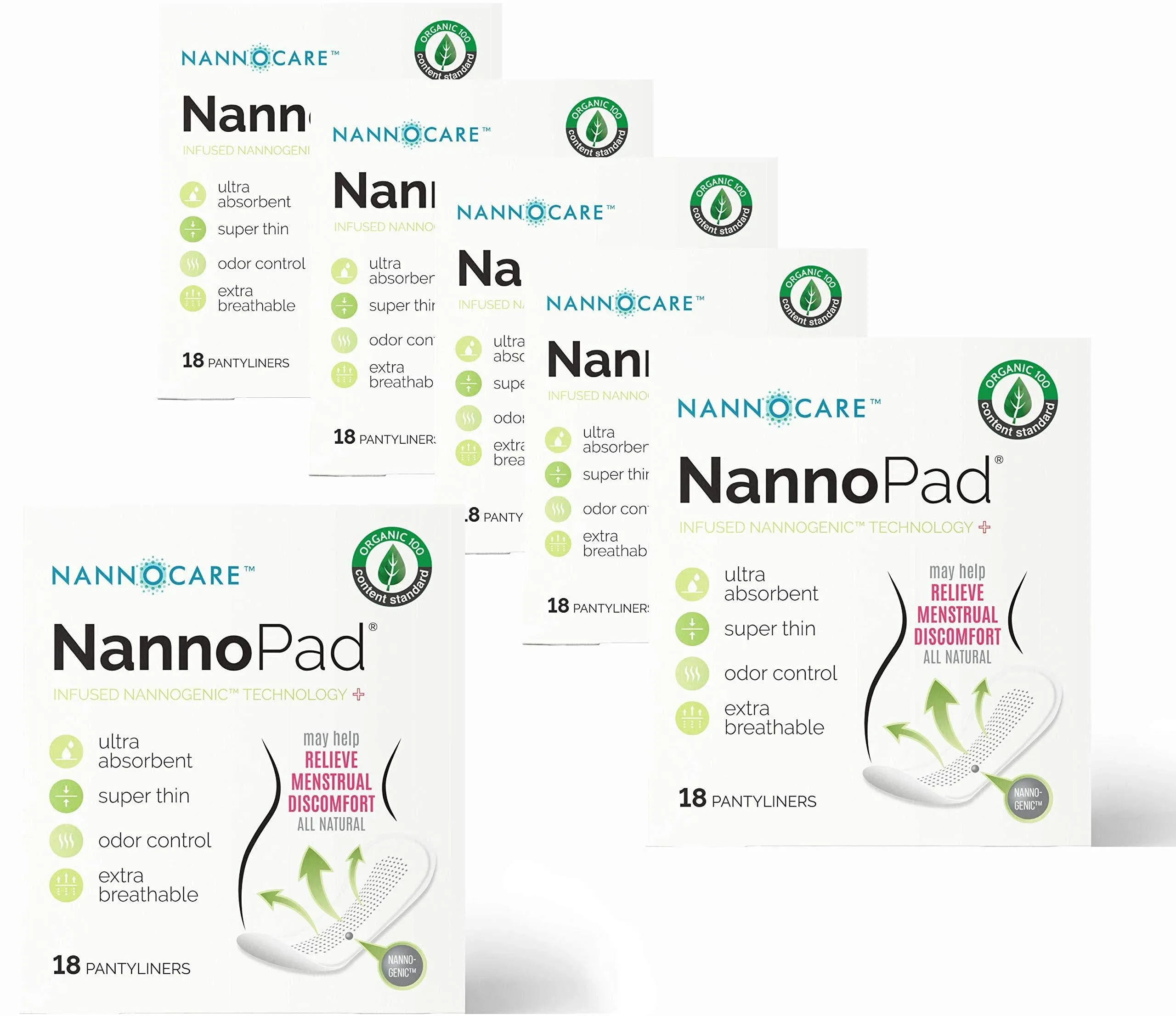 Nannopad Organic Pantyliners - Organic Cotton Pads - Thin Period Pads – Feminine ...