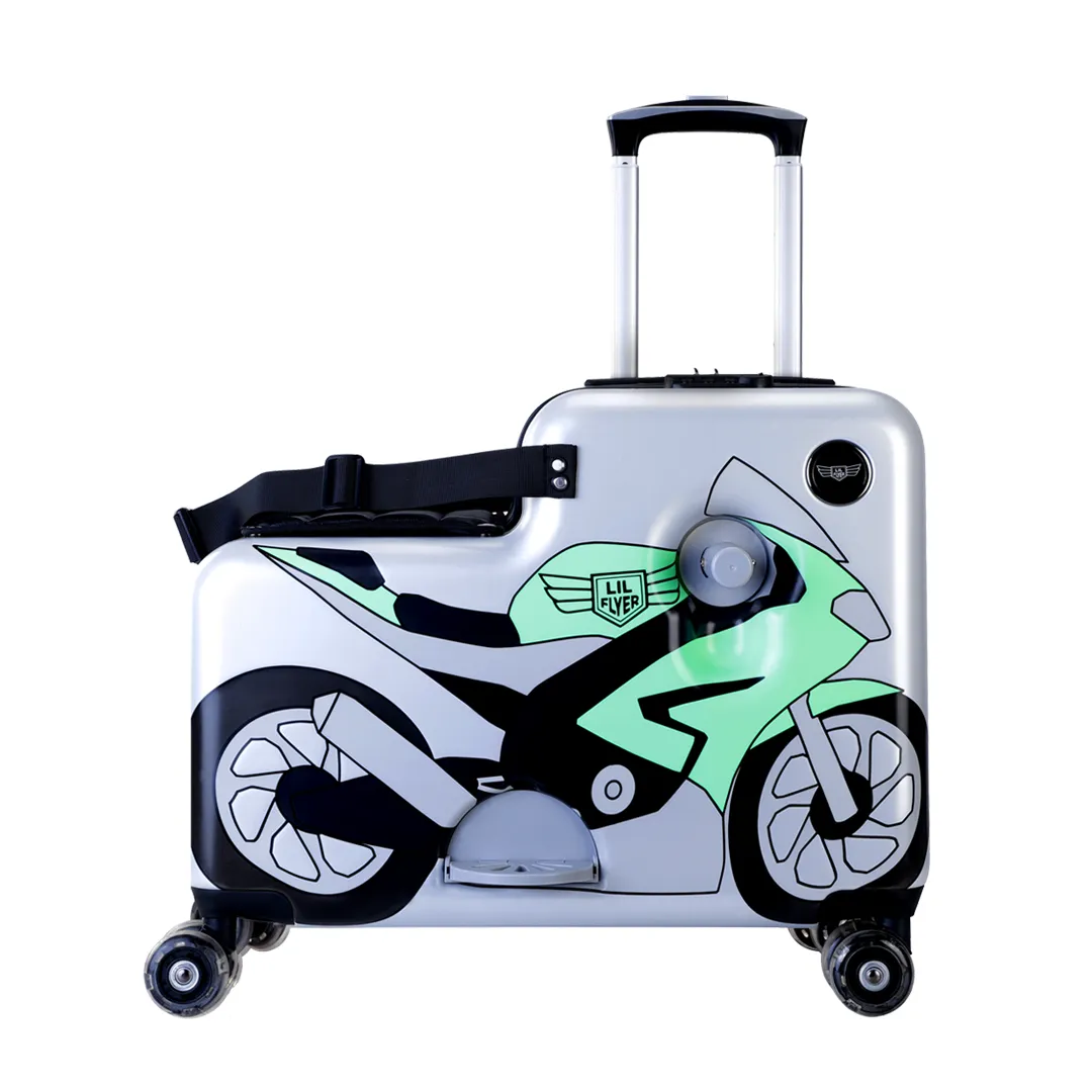 Green Motorcycle Lil Flyer Children's Ride-On Luggage