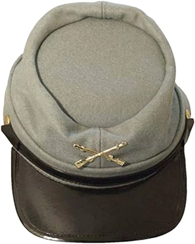 Civil War Wool Lined Kepi Hat - Gray