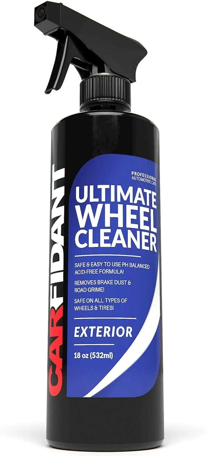 Carfidant Ultimate Wheel and Tire Cleaner Spray - Non-Acidic, Save For All Wheels and Tires - Easily Remove Persistent Brake Dust and Resilient Dirt - 18 fl. oz.