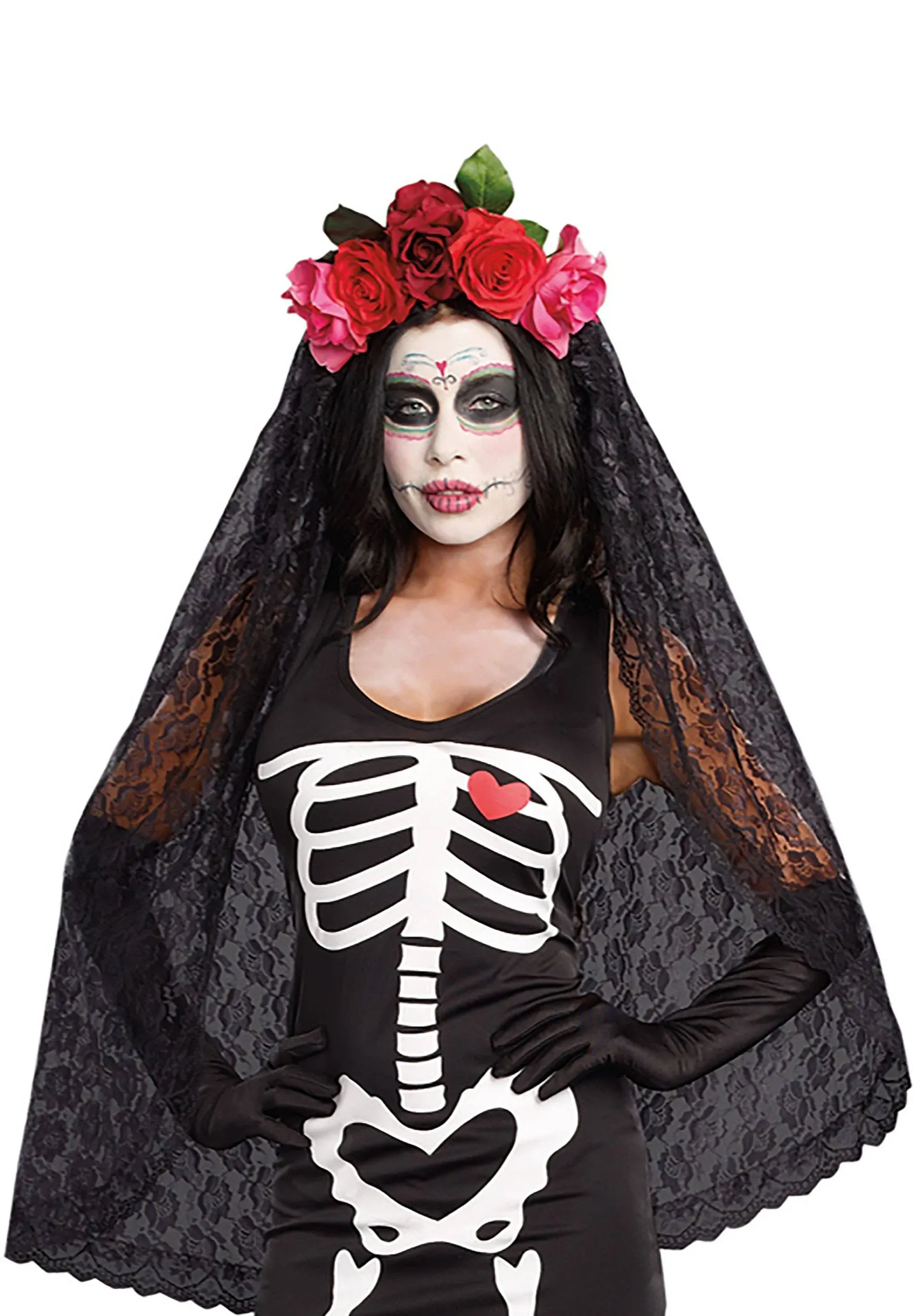 Brand New Day of the Dead Headpiece Calevera Catrina Costume Accessory