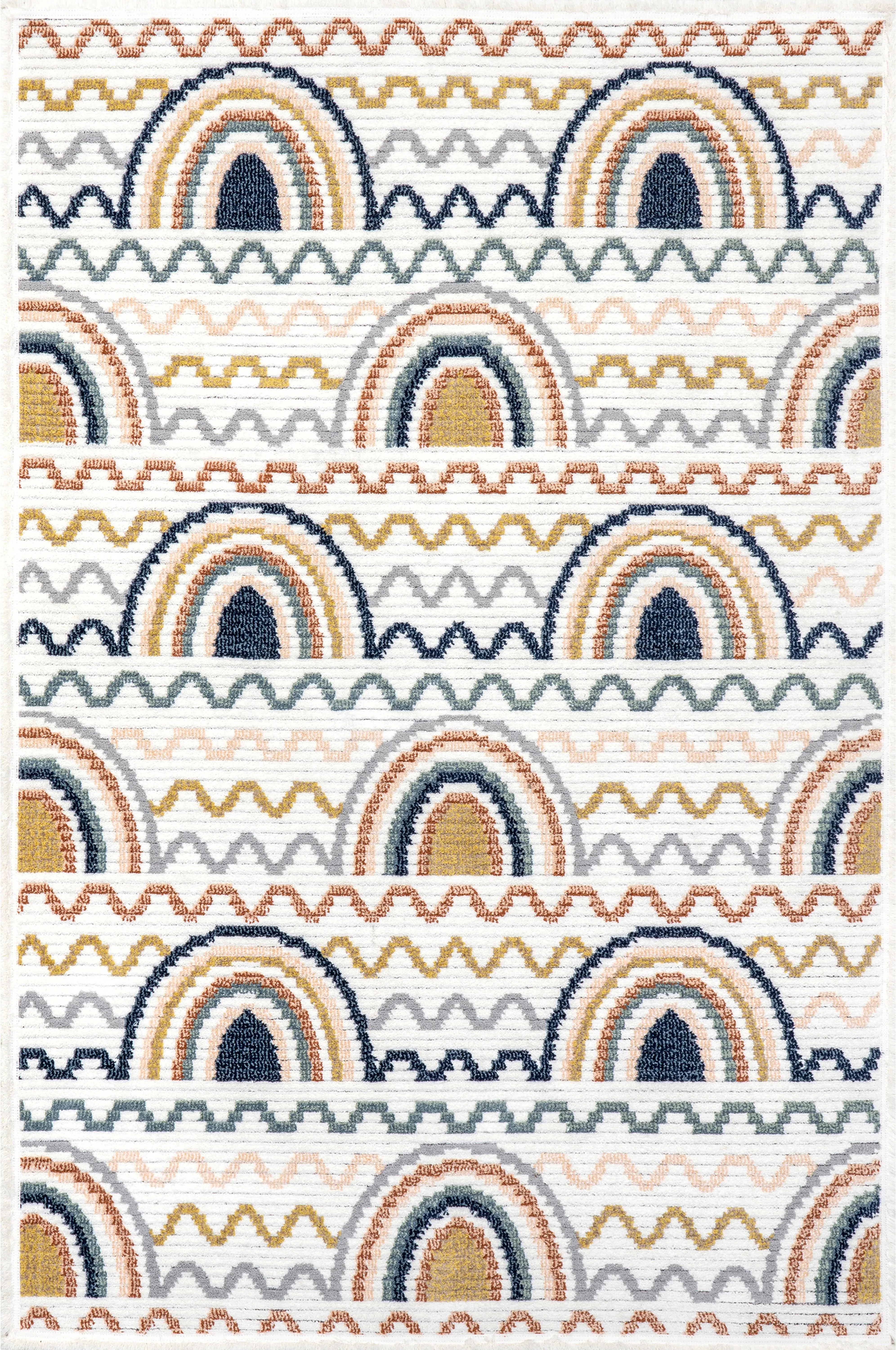 Kaarina Multi Rainbow Kids Fringe Area Rug