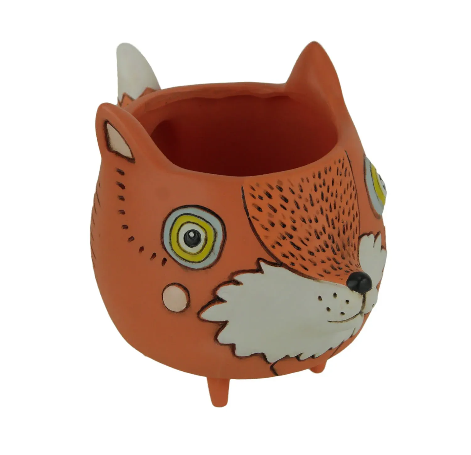 Allen Designs Orange Baby Fox Indoor Outdoor Decorative Planter Pot