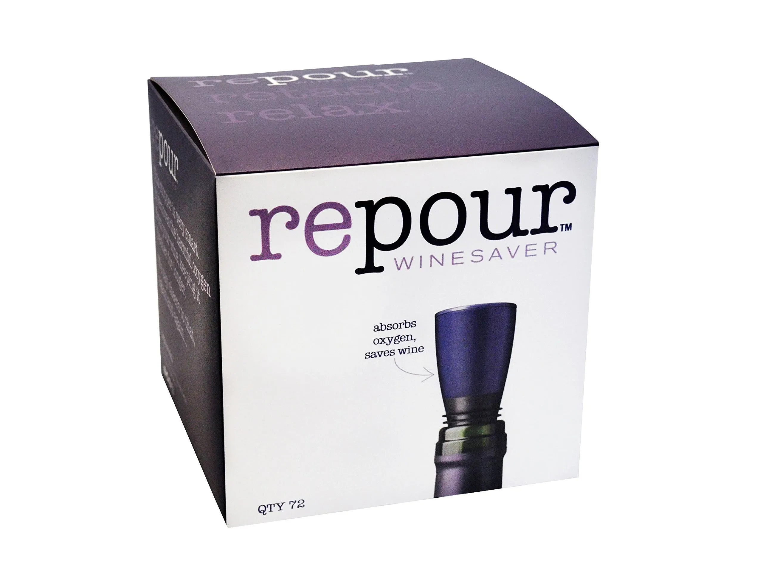 Repour Wine Saver 72-Pack - Wine Preserver and Stopper - Removes Oxygen Keeping