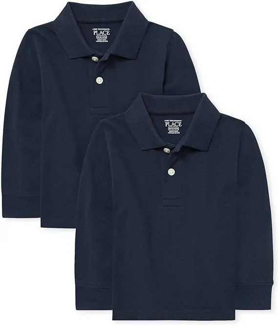 Baby And Toddler Boys Uniform Pique Polo 2-Pack - Nautico