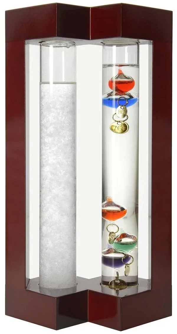 Galileo Thermometer Fitzroy Storm Glass 8-Inches Tall