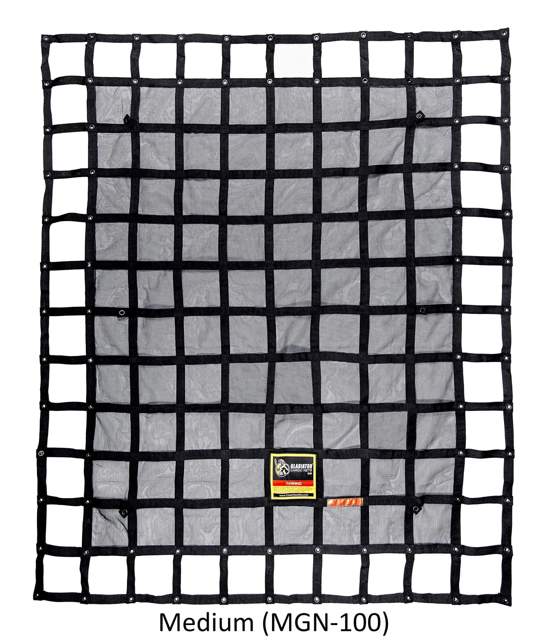 GLADIATOR CARGO NETS - Heavy Duty Cargo Net - Truck Accessory - Cargo Carrier - Truck Organizer - Medium (MGN-100) 6.75' x 8' ft.