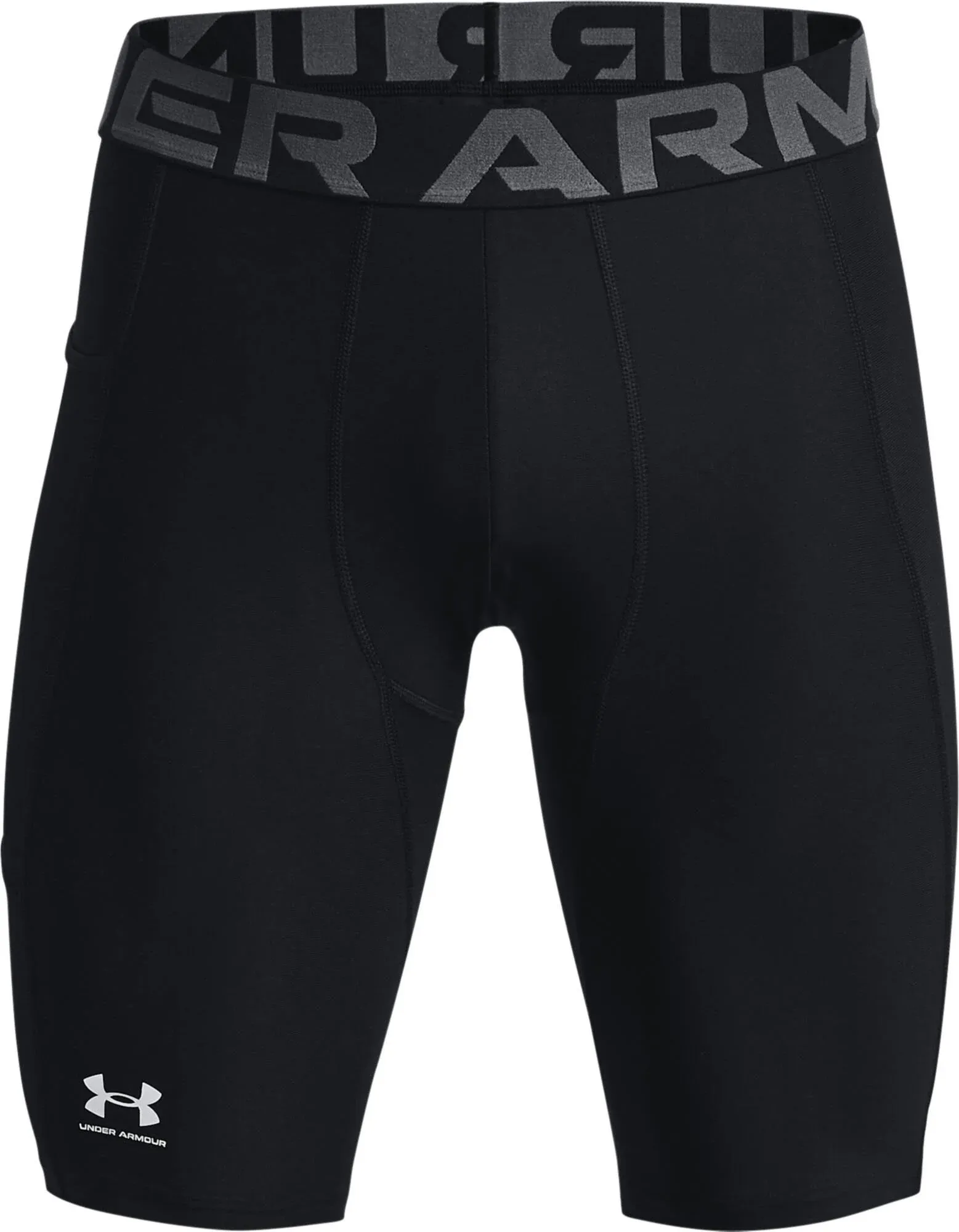 Under Armour Men's Heatgear Pocket Long Compression Shorts, Black