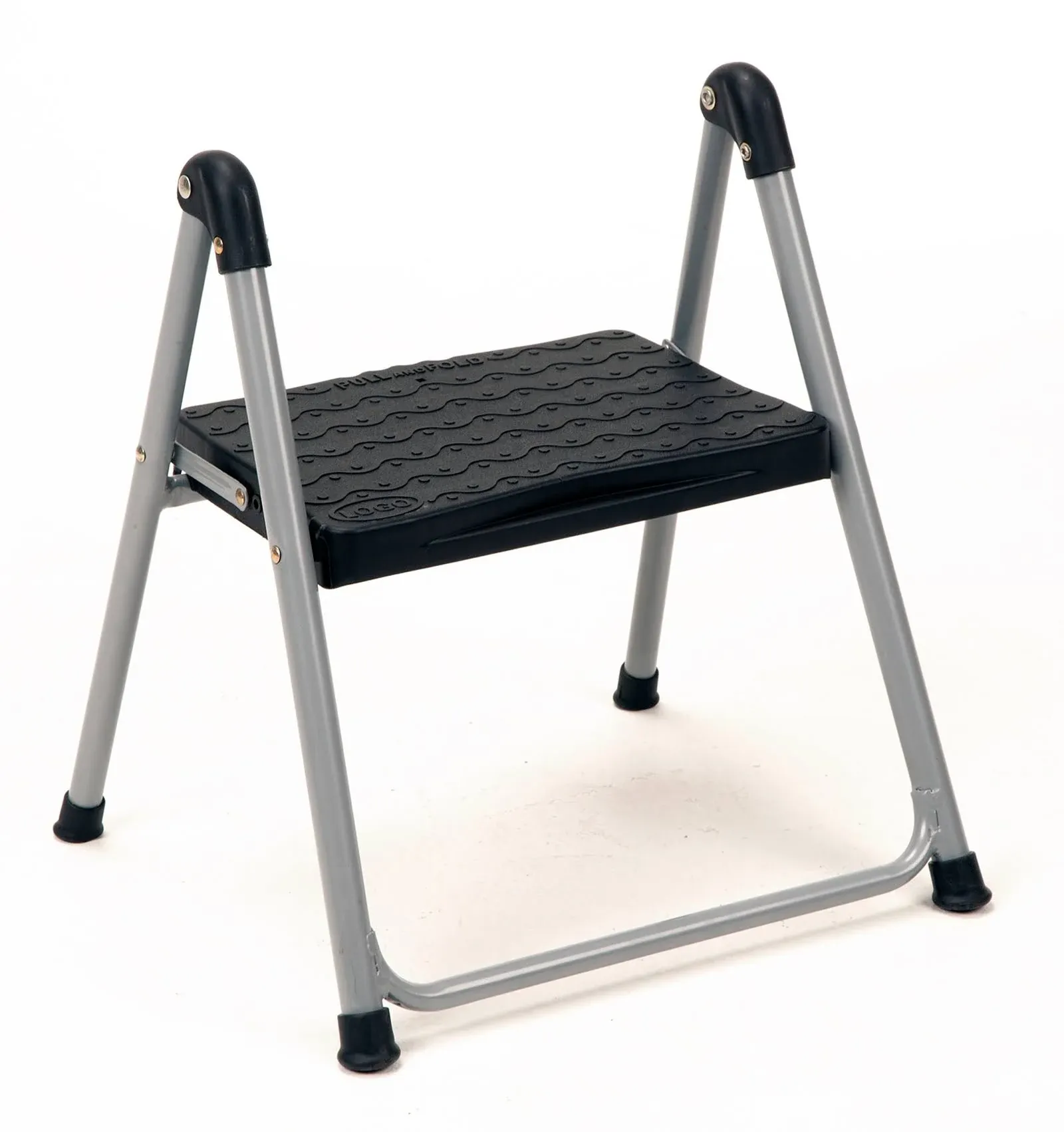 Cosco 1-Step Steel Ladder Stool without Handle, Platinum/Black