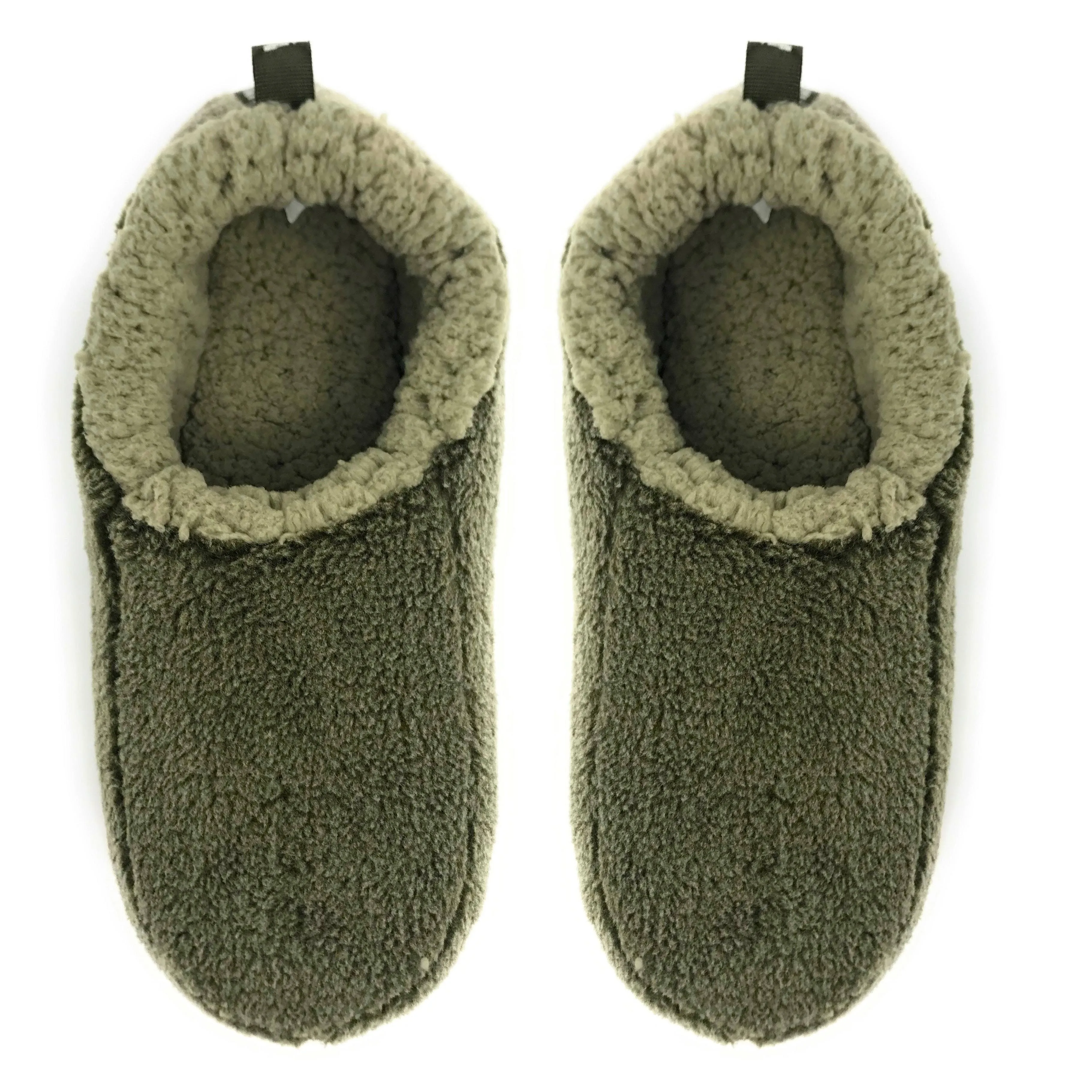 Men&#039;s Slippers Sherpa Cozy Fuzzy Fluffy Indoor Anti-Skid House Shoes 9-12 (Olive