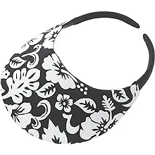 No Headache Women's Golf Tennis Beach Sun Visor Black Hawaiian Print