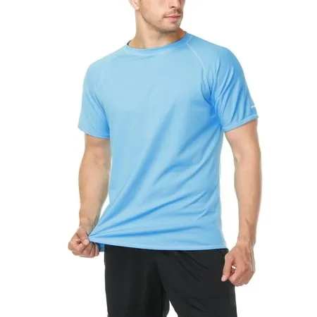 BeautyIn Men s UPF 50+ Rashguard Swim Tee Short Sleeve Quick-Dry Swimwear Top