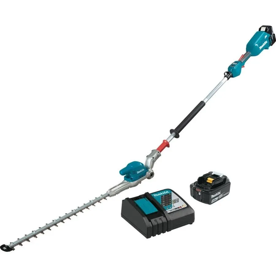 Makita XNU01T Lithium-Ion Brushless Cordless 18V LXT 20" Articulating Pole Hedge Trimmer Kit (5.0Ah), Teal