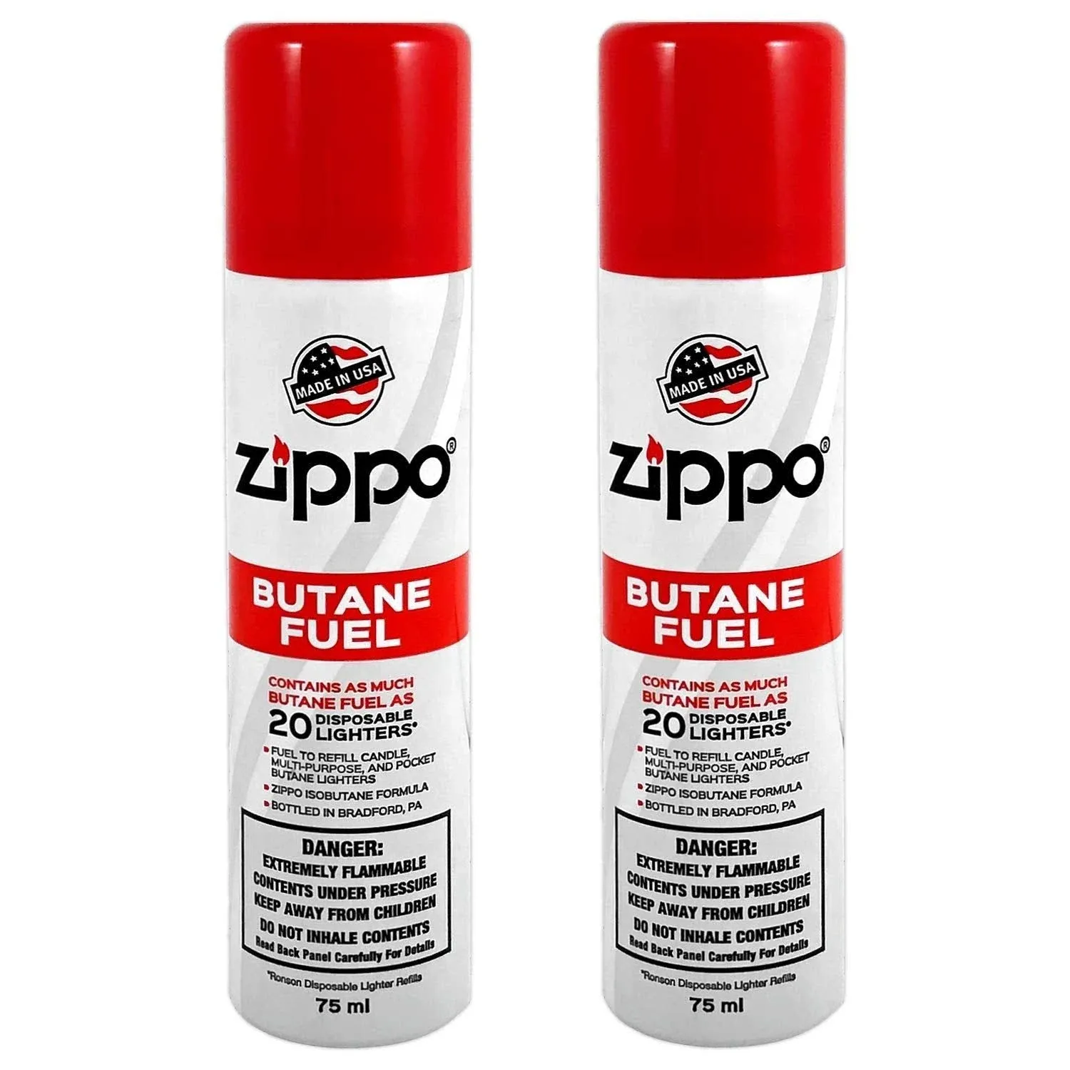 Zippo Butane Fuel 75 Milliliter 2.5 Ounces (2-Pack)