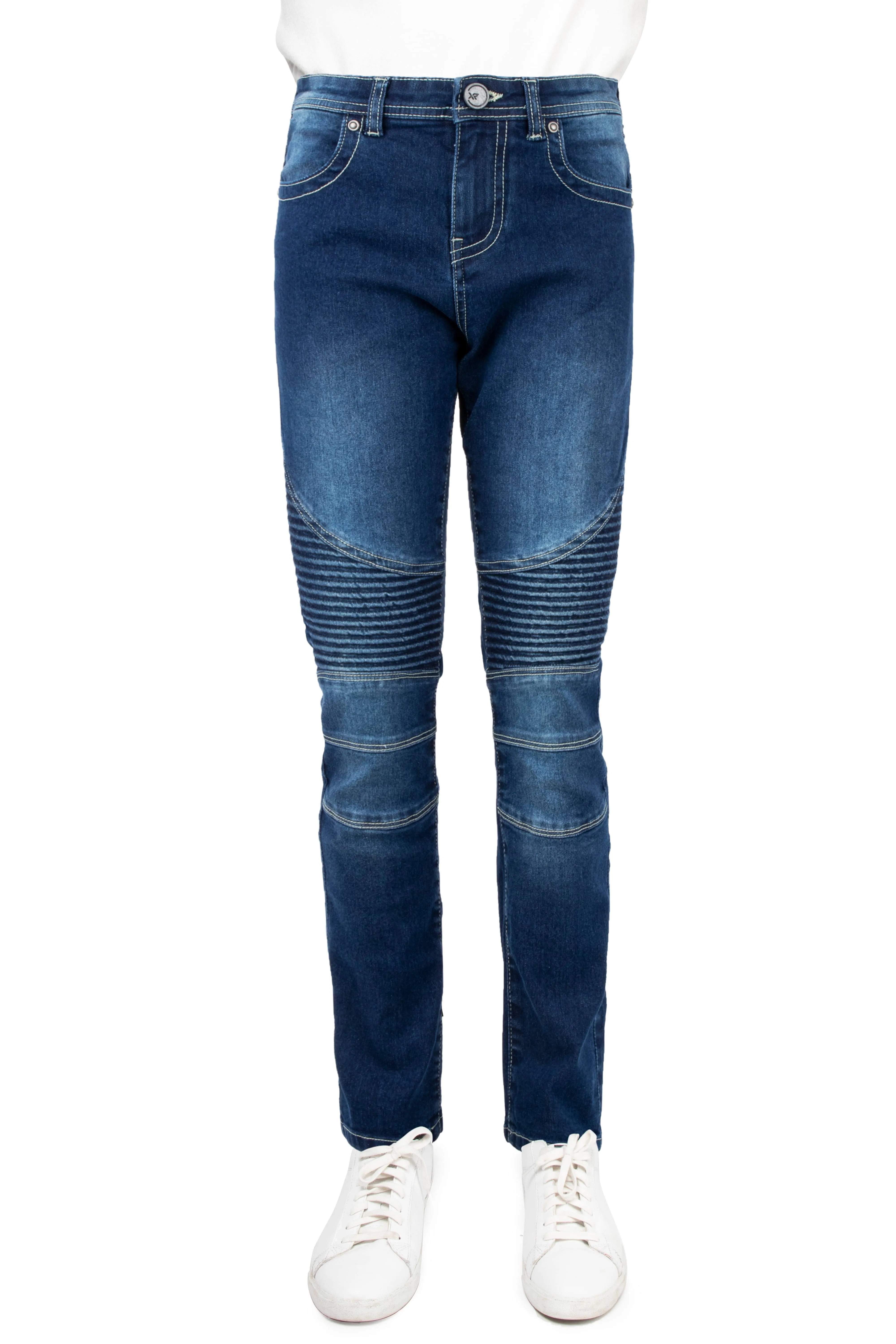 X RAY Boys Husky Slim Fit Biker Stitched Pants