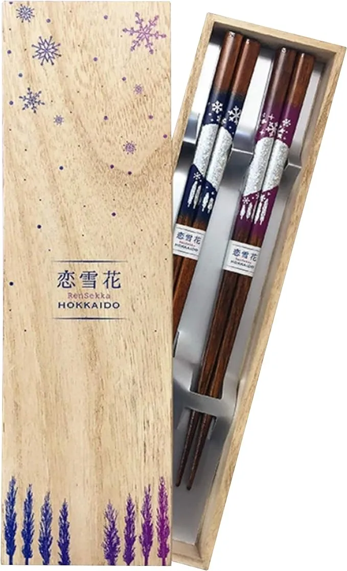 North Mart Rensekka Couple Chopsticks Box Set Made in Japan Hokkaido Gift Wakasa ...