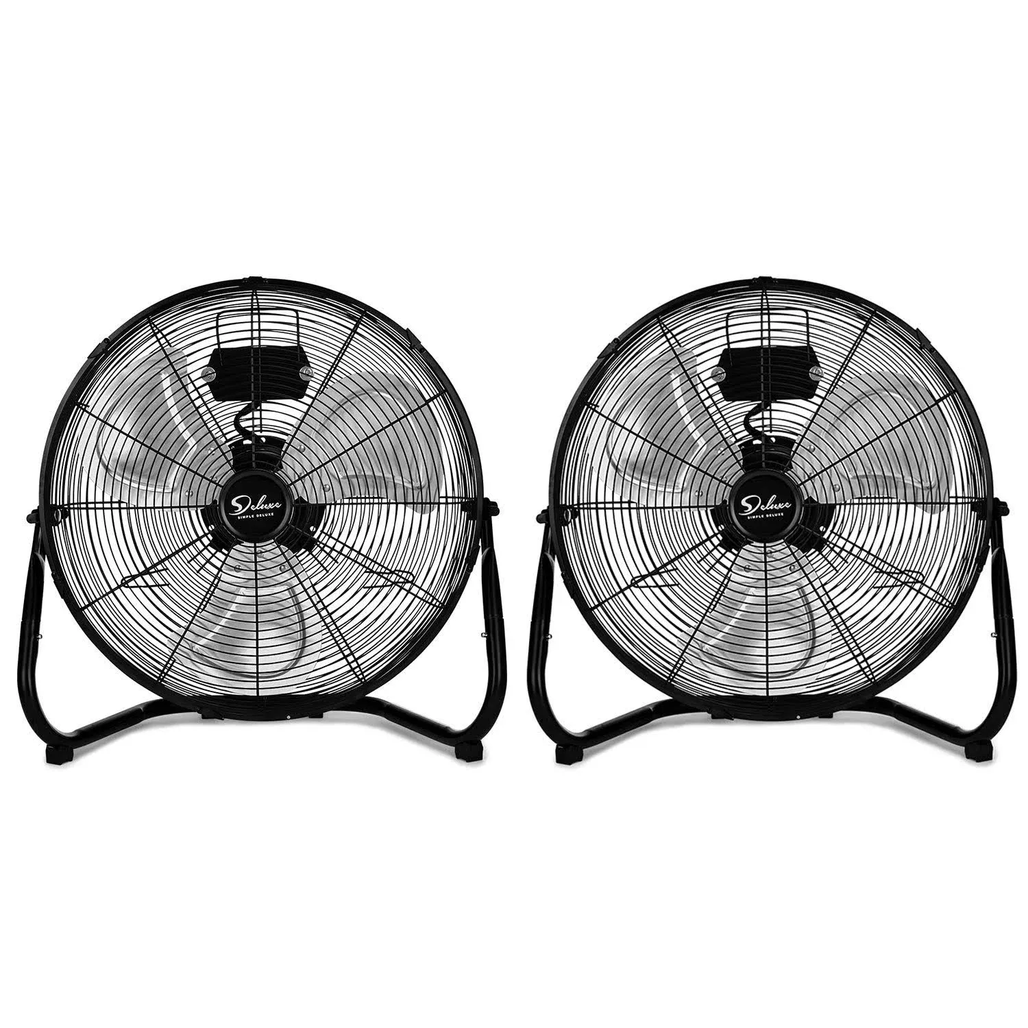 Aoibox 12 in. 3-Speed High-Velocity Industrial Heavy Duty Metal Floor Fan in Black with Tilting Head for Outdoor/Indoor Use