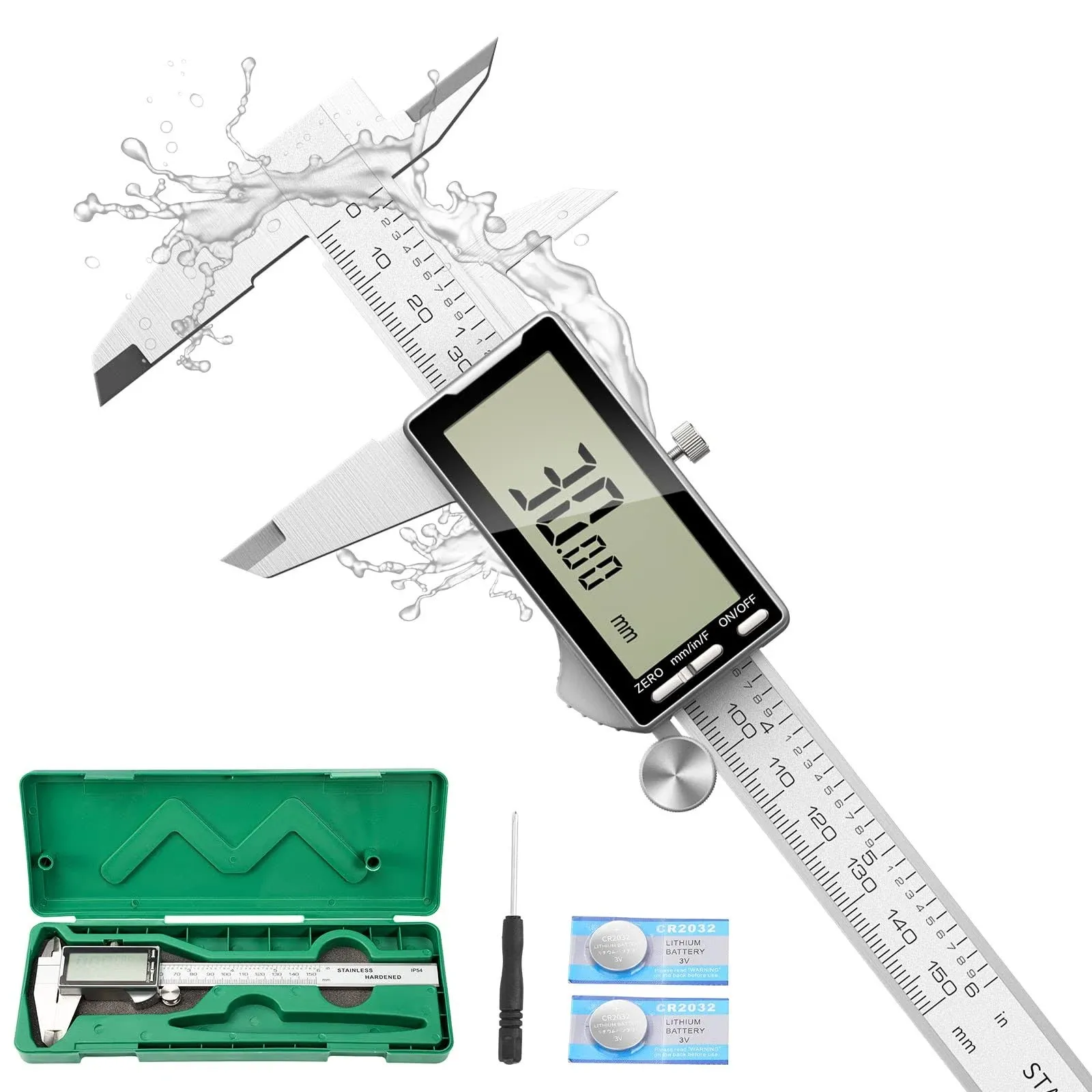 Raynesys Digital Caliper 6 inch with Large LCD Screen, Inch/MM/Fraction ...