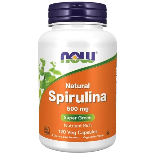 Now Foods Natural Spirulina 500 mg 120 Capsules