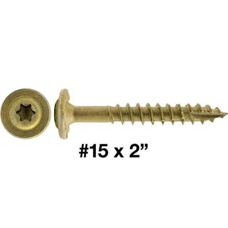 #15 x 2 Construction Lag Screw Exterior Coated Torx/Star Drive Heavy Duty Structural Lag Screw Far Superior to Common Lag Screws - Modified Truss Washer Head - FULL BOX - 700 Screw Count