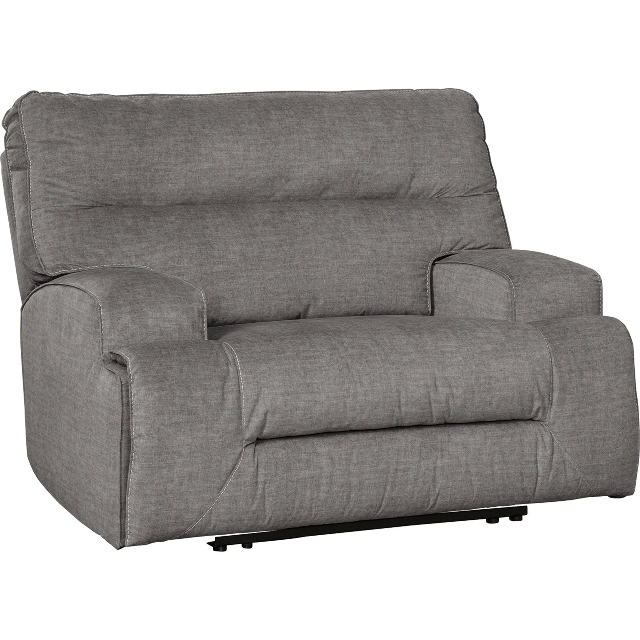 Signature Design by Ashley Coombs Contemporary Wide Seat Manual Pull Tab Recliner, Gray