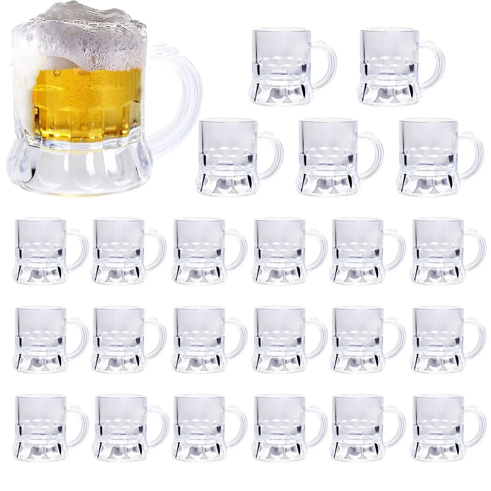 Mini Beer Mug Shot Glasses 1 oz Beer Shot Glasses Plastic Beer Mug Shot Beer ...